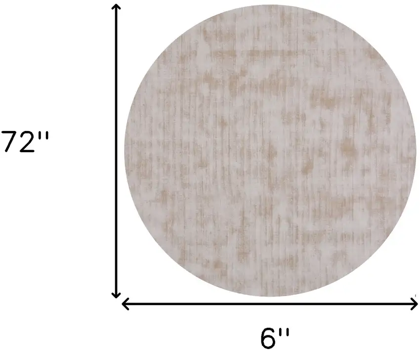 6' Champagne Round Hand Loomed Area Rug Photo 3