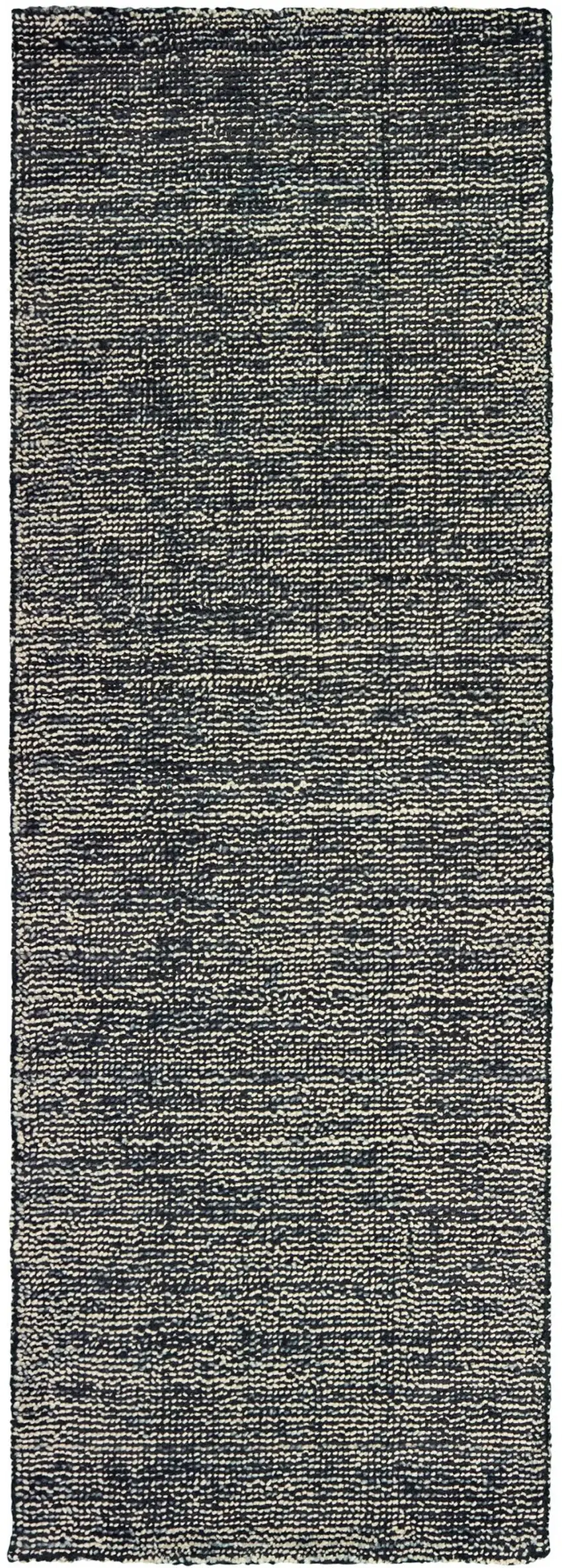 8' Charcoal And Black Hand Tufted Runner Rug Photo 2