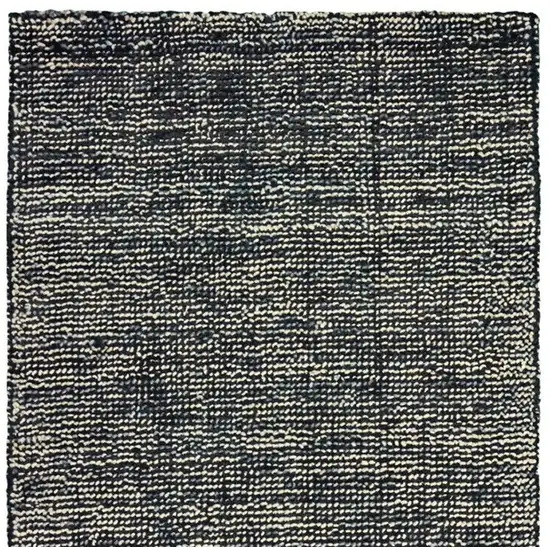 8' Charcoal And Black Hand Tufted Runner Rug Photo 4