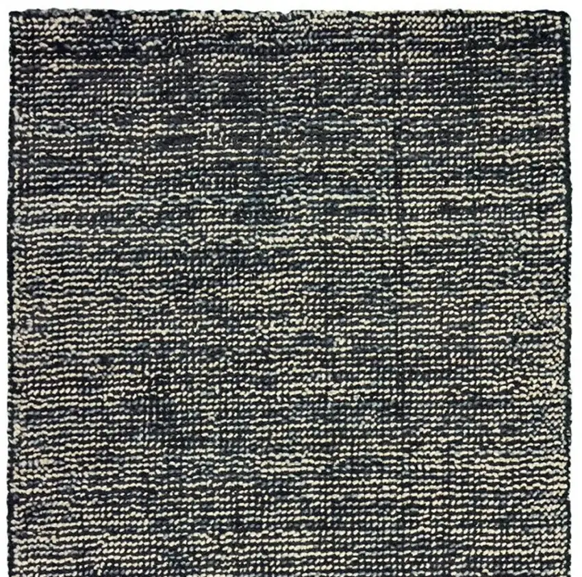 8' Charcoal And Black Hand Tufted Runner Rug Photo 4