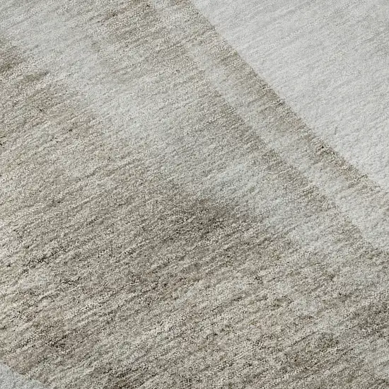 8' Charcoal And Ivory Abstract Washable Round Rug With UV Protection Photo 9