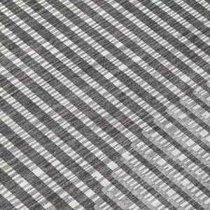 Photo of 8' Charcoal And Ivory Round Geometric Washable Indoor Outdoor Area Rug