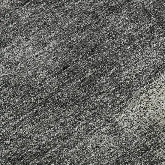 8' Charcoal And Silver Abstract Washable Round Rug With UV Protection Photo 9