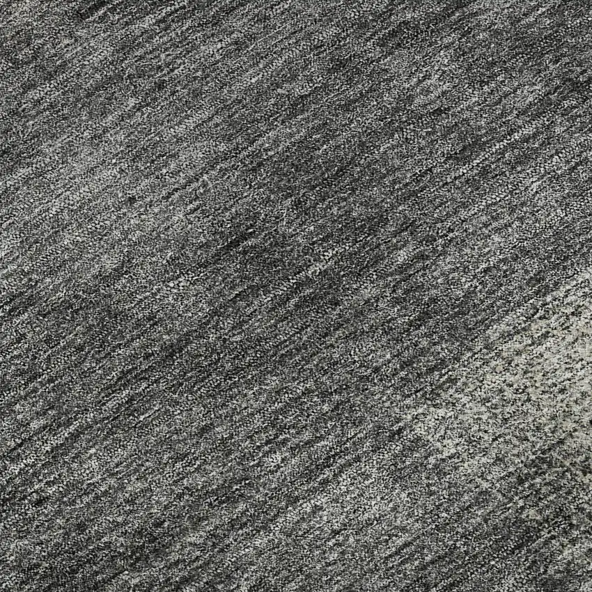 8' Charcoal And Silver Abstract Washable Round Rug With UV Protection Photo 9