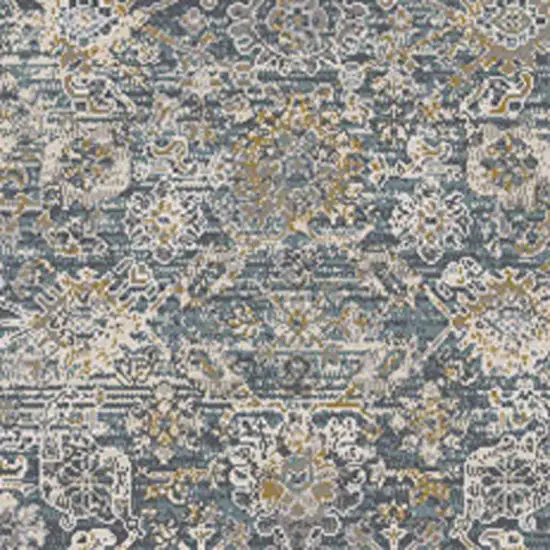 8' Charcoal Brown And Ivory Floral Distressed Runner Rug With Fringe Photo 6