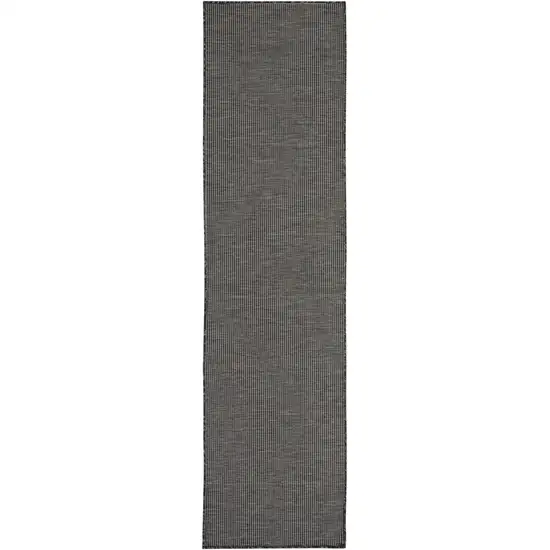 8' Charcoal Indoor Outdoor Runner Rug Photo 1