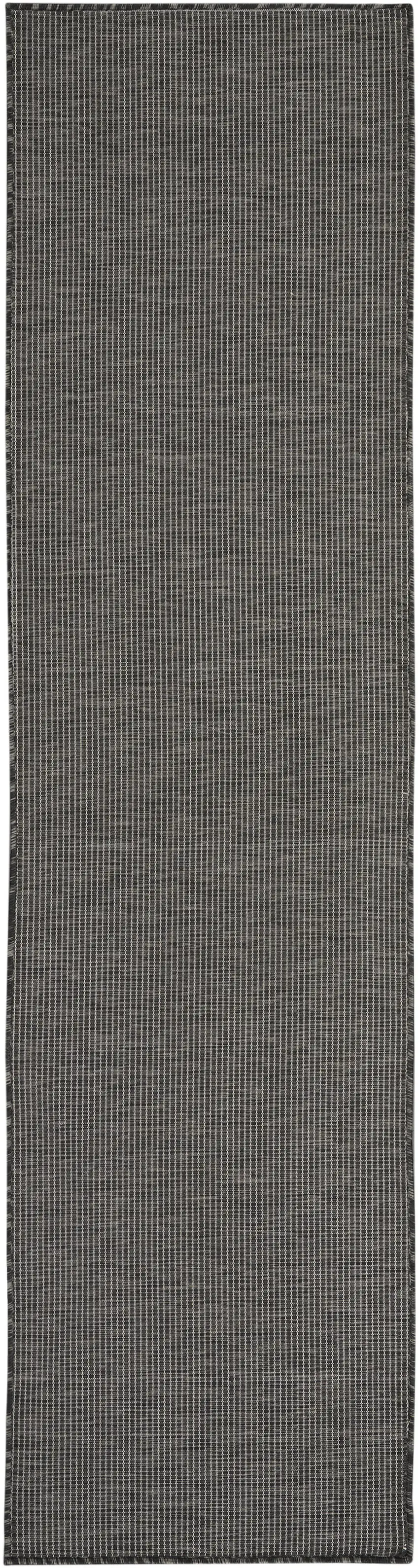 8' Charcoal Indoor Outdoor Runner Rug Photo 1