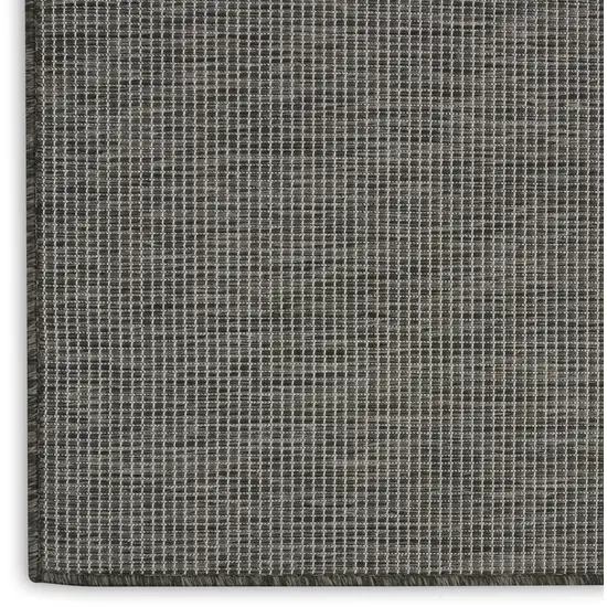 8' Charcoal Indoor Outdoor Runner Rug Photo 9