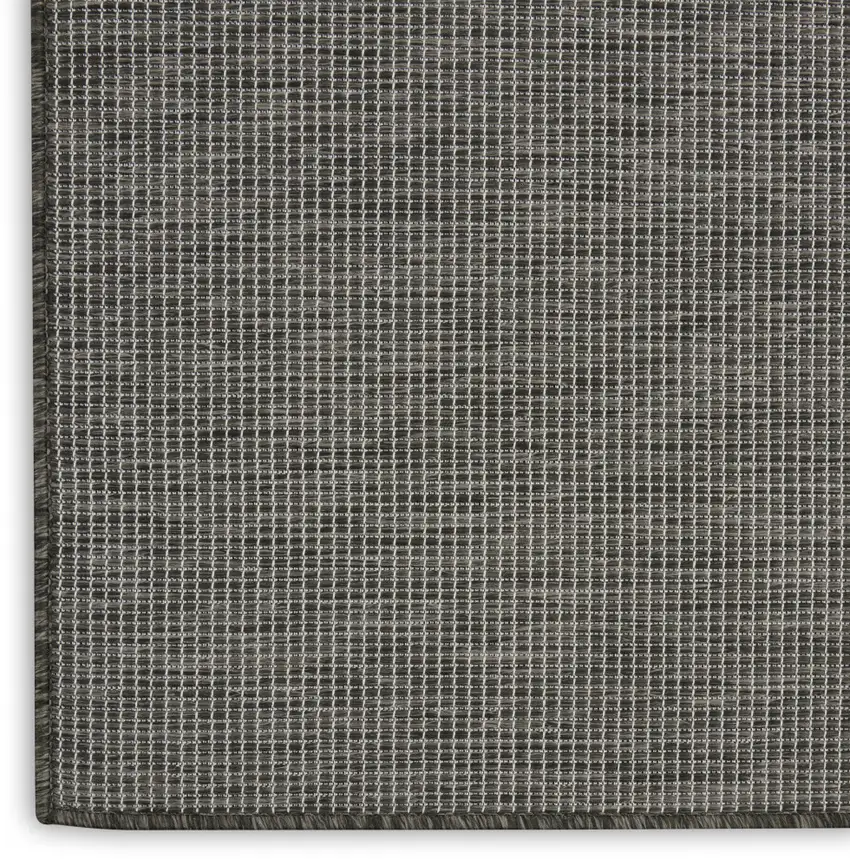 8' Charcoal Indoor Outdoor Runner Rug Photo 9
