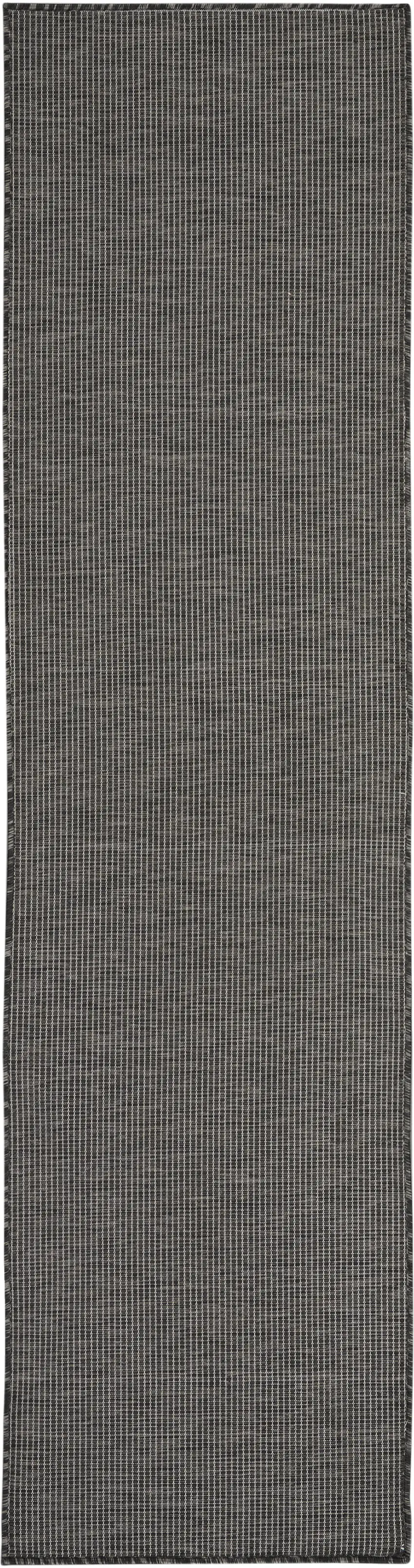 8' Charcoal Power Loom Runner Rug Photo 2