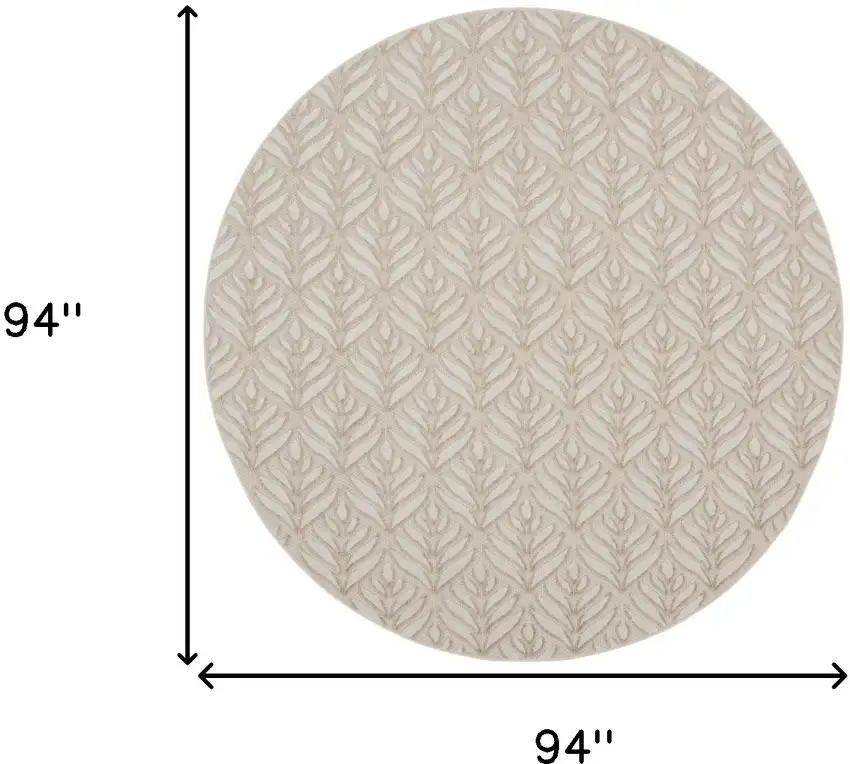 8' Charcoal Round Floral Power Loom Area Rug Photo 8