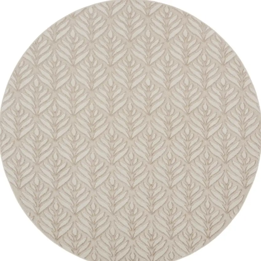 8' Charcoal Round Floral Power Loom Area Rug Photo 6