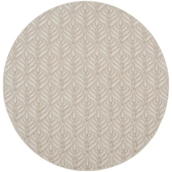 8' Charcoal Round Floral Power Loom Area Rug Photo 1