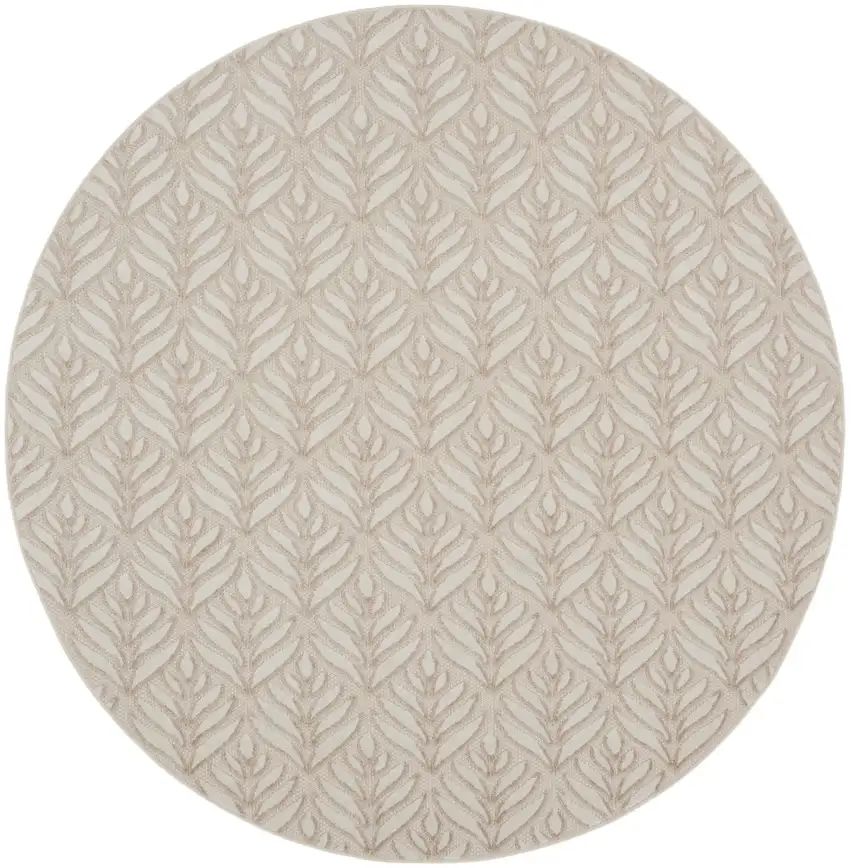 8' Charcoal Round Floral Power Loom Area Rug Photo 1