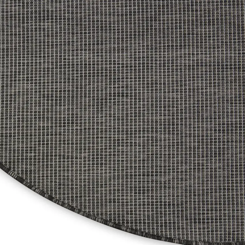 8' Charcoal Round Power Loom Area Rug Photo 8