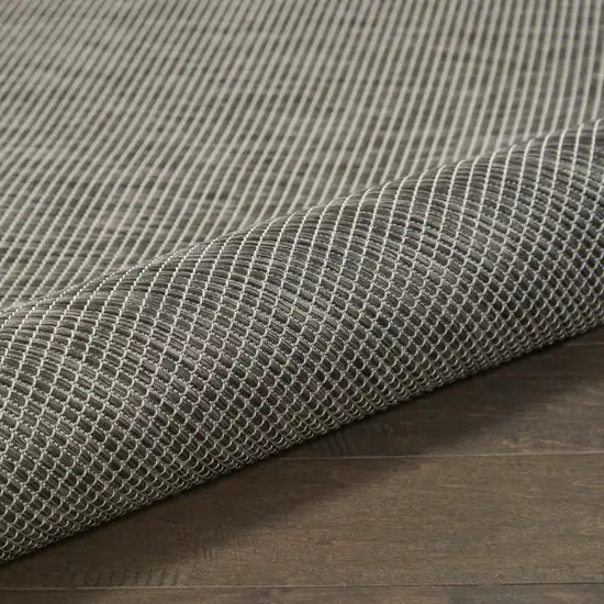 8' Charcoal Round Power Loom Area Rug Photo 3