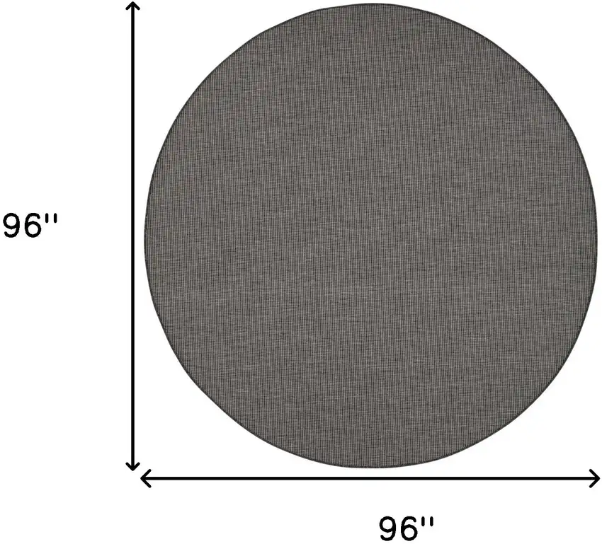 8' Charcoal Round Power Loom Area Rug Photo 7
