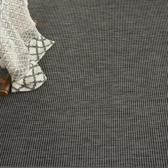 8' Charcoal Round Power Loom Area Rug Photo 9