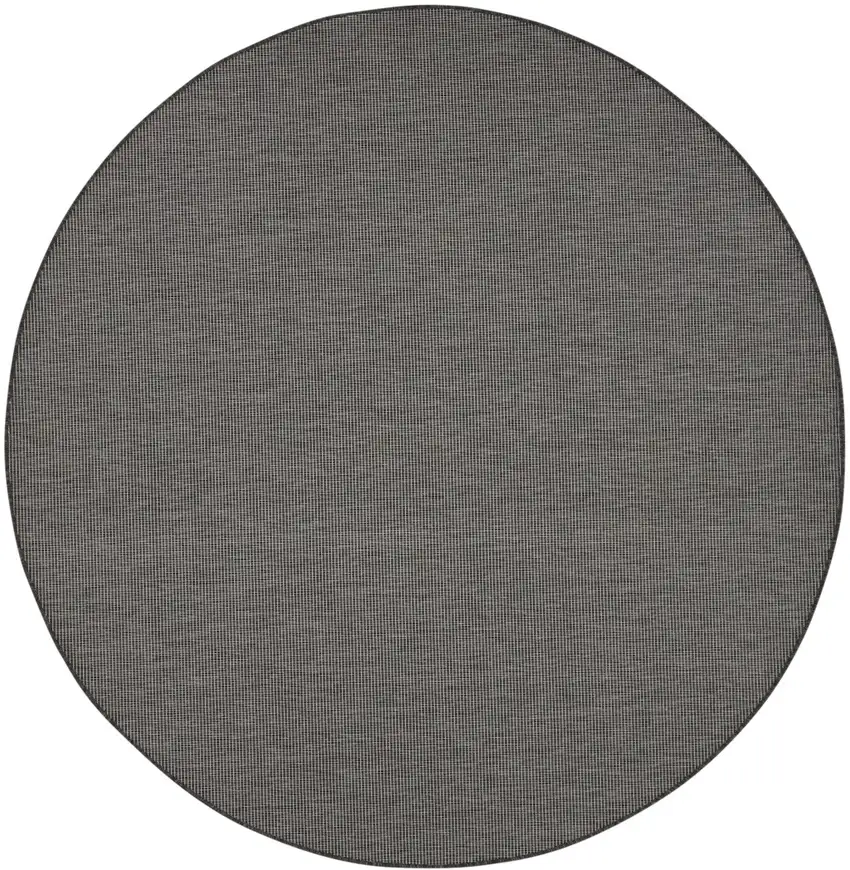 8' Charcoal Round Power Loom Area Rug Photo 3