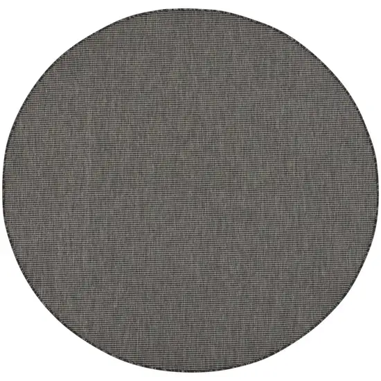 6' Charcoal Round Power Loom Area Rug Photo 1