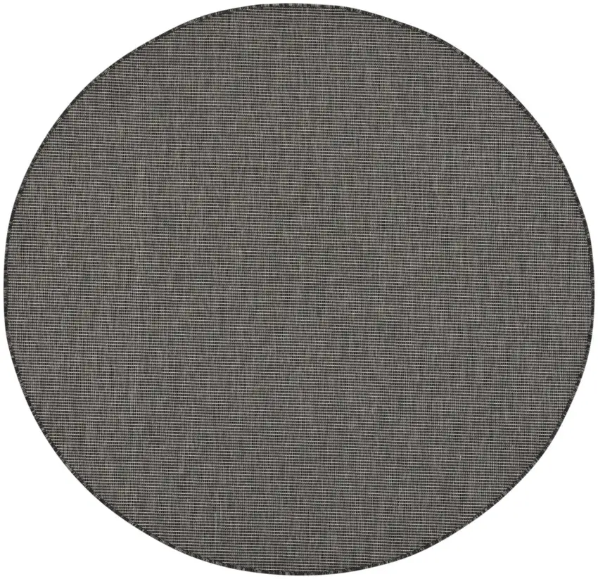 6' Charcoal Round Power Loom Area Rug Photo 1