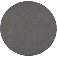 Photo of 6' Charcoal Round Power Loom Area Rug