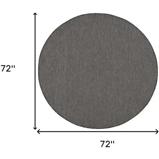 6' Charcoal Round Power Loom Area Rug Photo 8