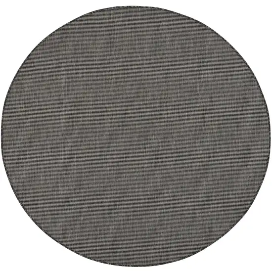 6' Charcoal Round Power Loom Area Rug Photo 3