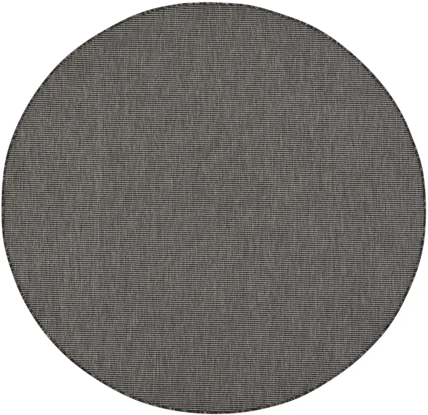6' Charcoal Round Power Loom Area Rug Photo 3