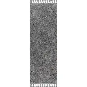 Photo of 8' Charcoal Runner Rug With Fringe