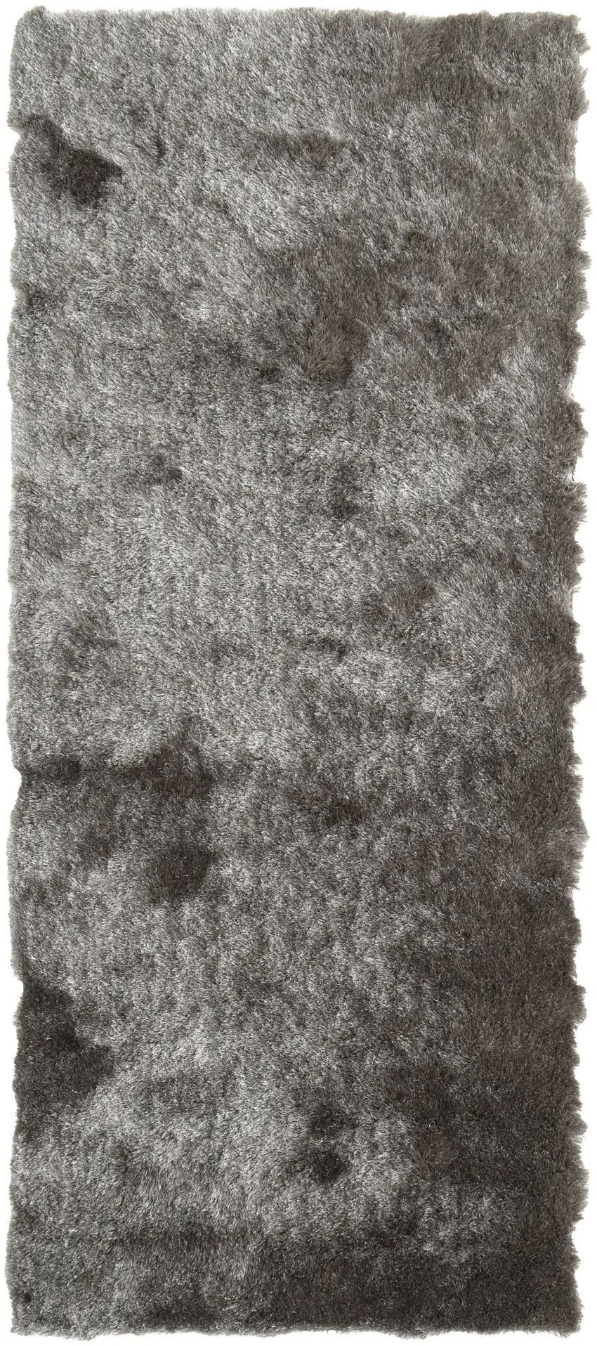 6' Charcoal Shag Hand Tufted Runner Rug Photo 1