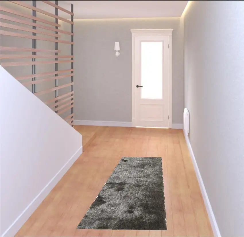 6' Charcoal Shag Hand Tufted Runner Rug Photo 2