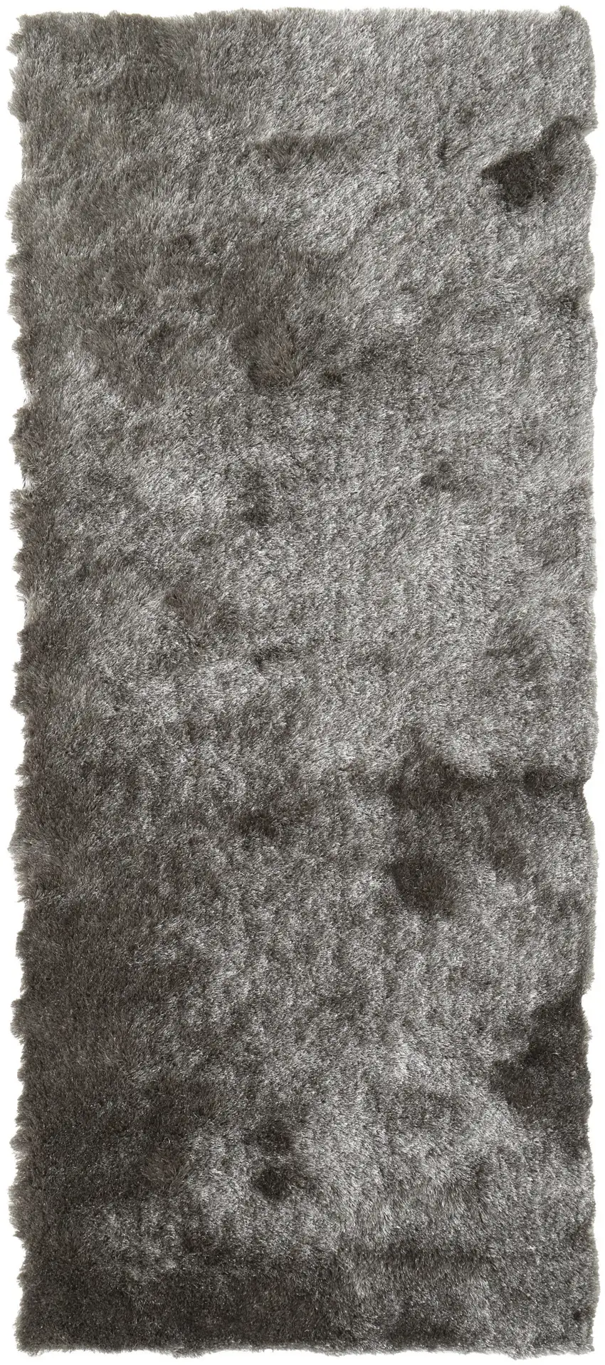 6' Charcoal Shag Hand Tufted Runner Rug Photo 3