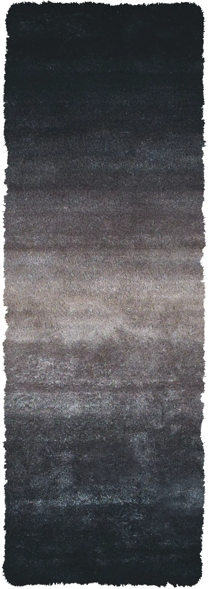 6' Charcoal Shag Hand Tufted Runner Rug Photo 2