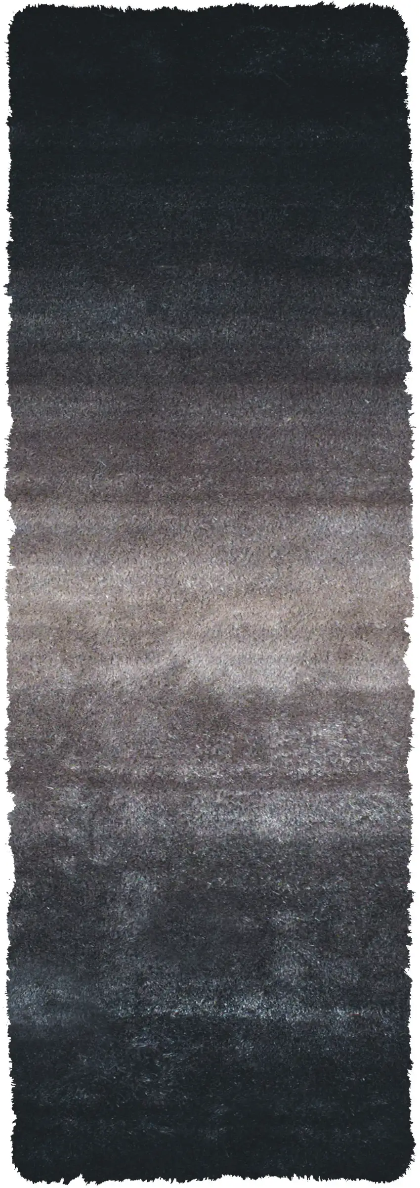 6' Charcoal Shag Hand Tufted Runner Rug Photo 5