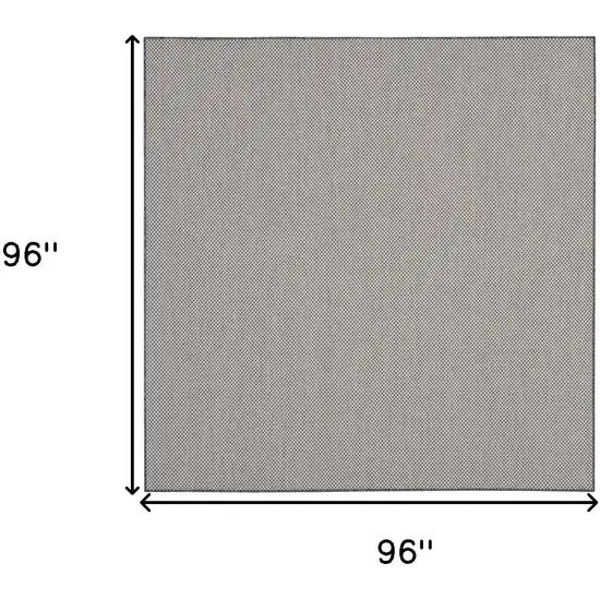 8' Charcoal Square Geometric Power Loom Area Rug Photo 7