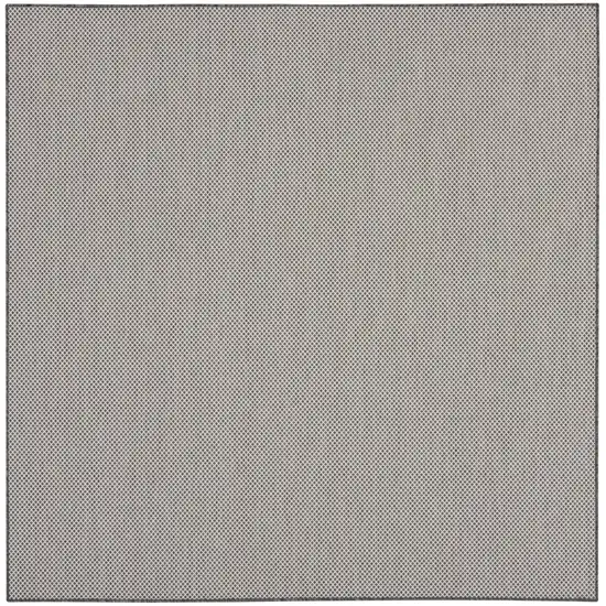 8' Charcoal Square Geometric Power Loom Area Rug Photo 1