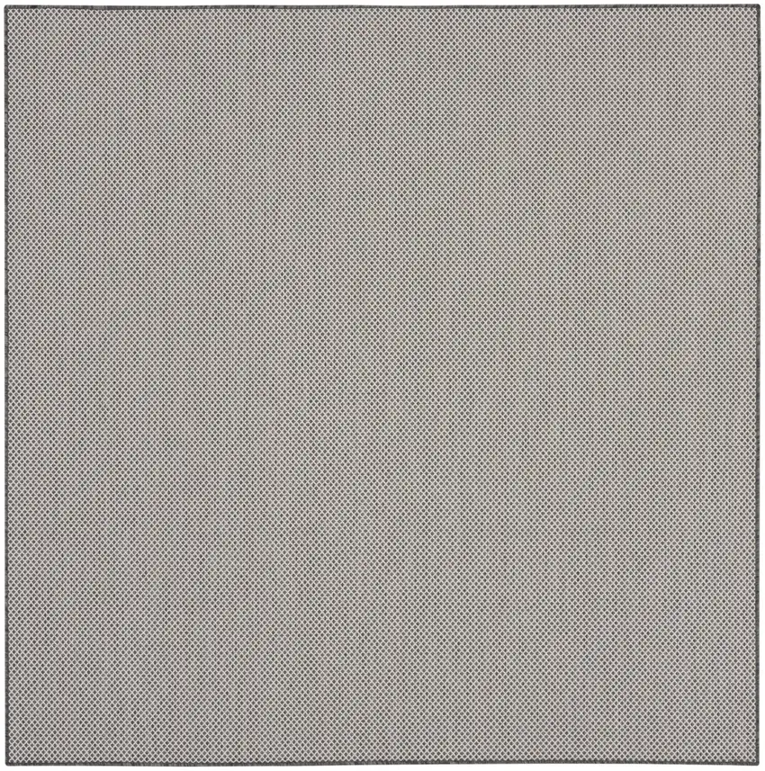 8' Charcoal Square Geometric Power Loom Area Rug Photo 1