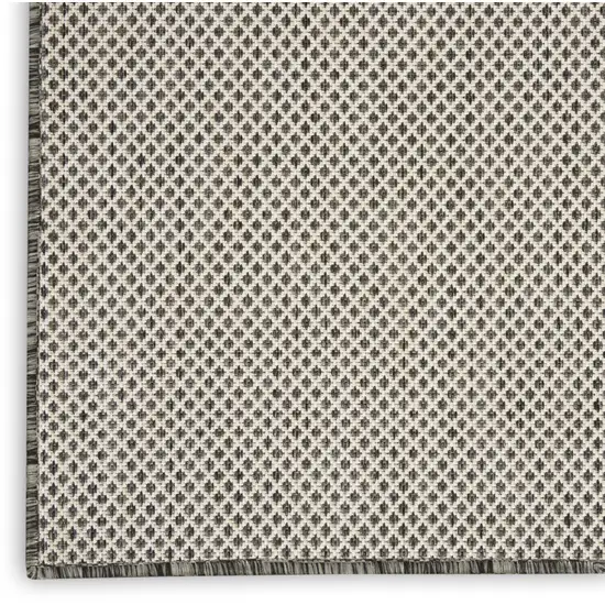 8' Charcoal Square Geometric Power Loom Area Rug Photo 4