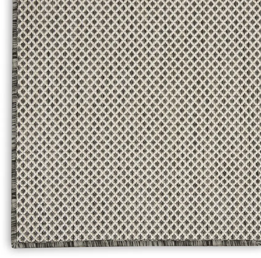 8' Charcoal Square Geometric Power Loom Area Rug Photo 4