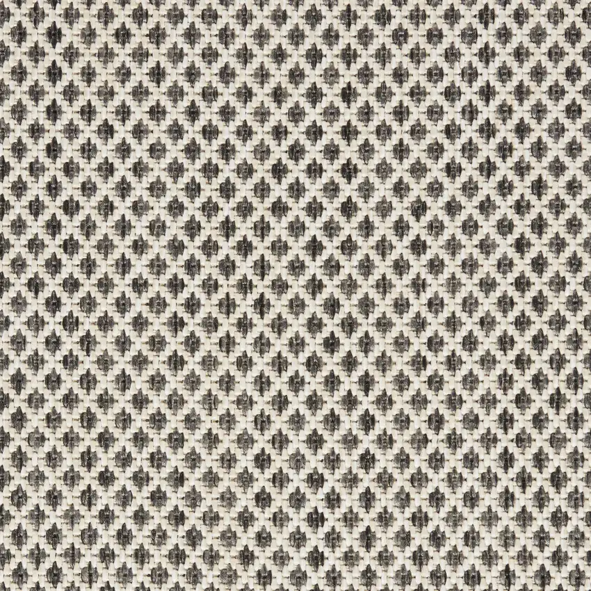 8' Charcoal Square Geometric Power Loom Area Rug Photo 3
