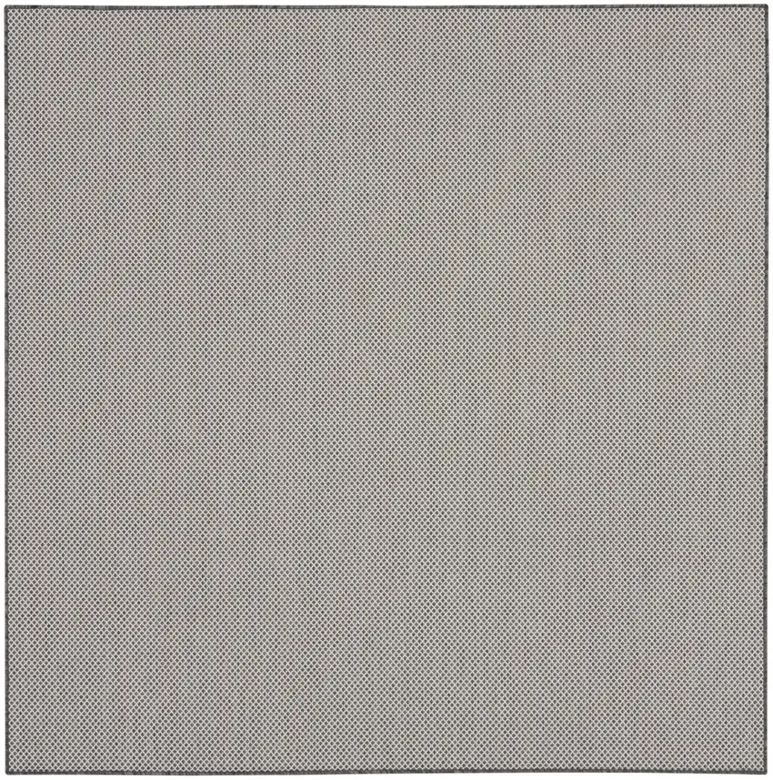 8' Charcoal Square Geometric Power Loom Area Rug Photo 1