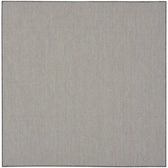 8' Charcoal Square Geometric Power Loom Area Rug Photo 3