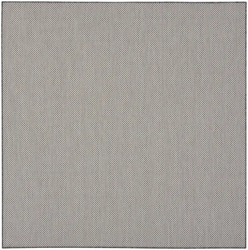 8' Charcoal Square Geometric Power Loom Area Rug Photo 3