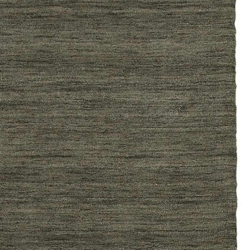8' Charcoal Wool Hand Tufted Runner Rug Photo 5