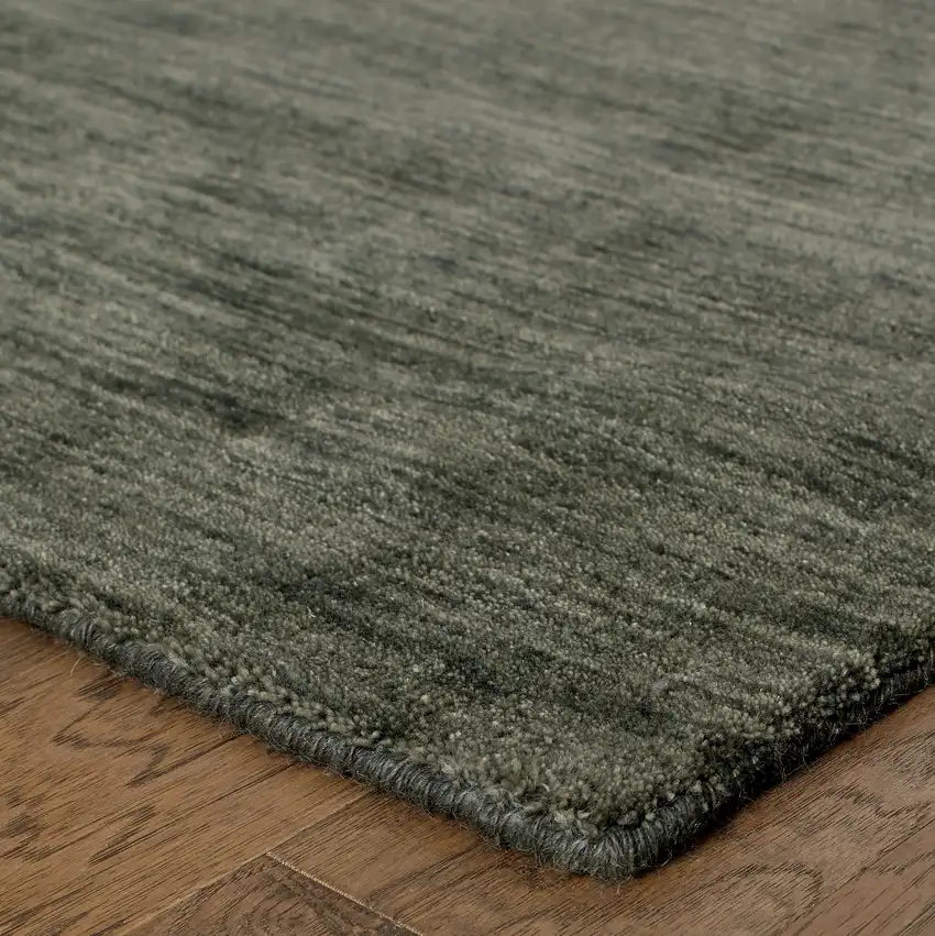 8' Charcoal Wool Hand Tufted Runner Rug Photo 7