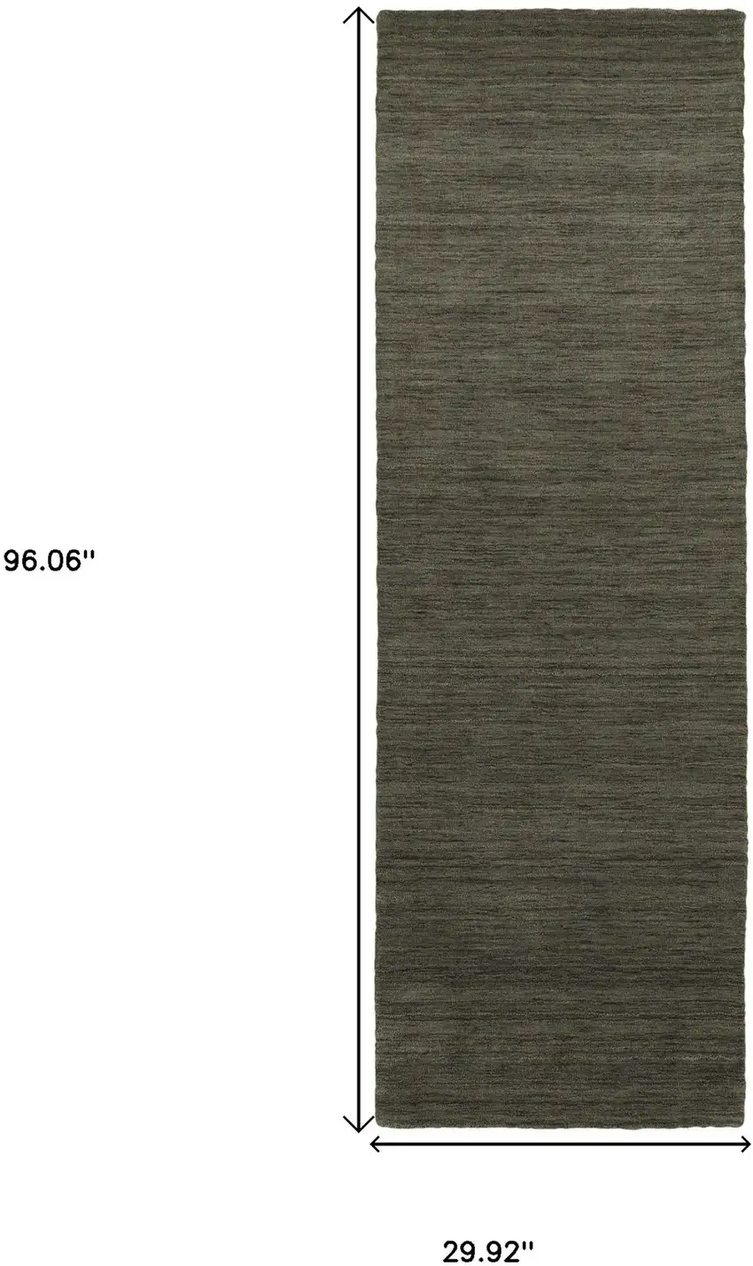 8' Charcoal Wool Hand Tufted Runner Rug Photo 3