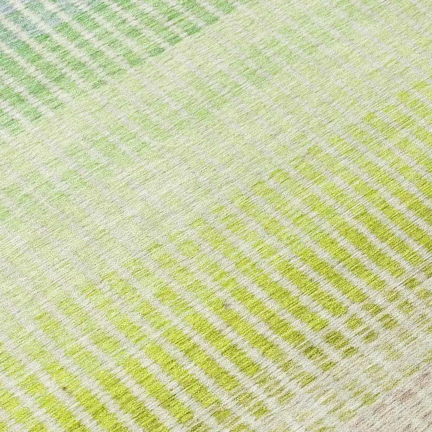 8' Chili Red Green And Blue Round Striped Washable Indoor Outdoor Area Rug Photo 8