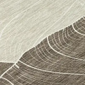 Photo of 8' Chocolate And Beige Round Floral Washable Indoor Outdoor Area Rug