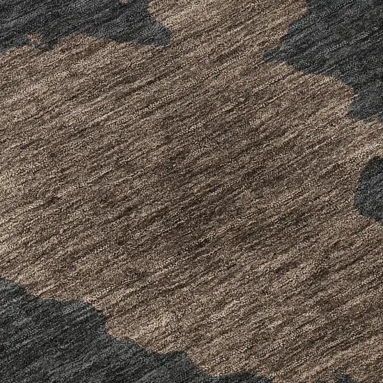 8' Chocolate And Brown Abstract Washable Round Rug With UV Protection Photo 8